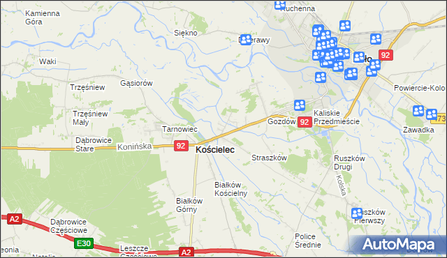 mapa Mariampol gmina Kościelec, Mariampol gmina Kościelec na mapie Targeo
