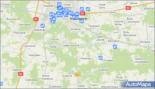 mapa Marianka gmina Mińsk Mazowiecki, Marianka gmina Mińsk Mazowiecki na mapie Targeo