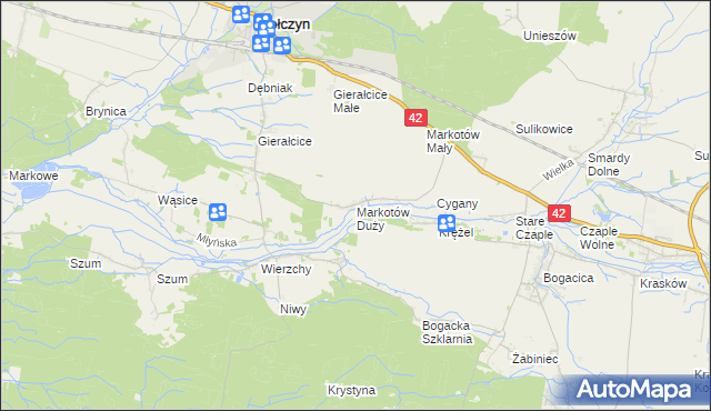 mapa Markotów Duży, Markotów Duży na mapie Targeo