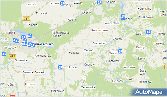 mapa Maryno, Maryno na mapie Targeo