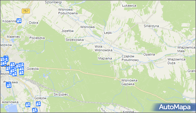 mapa Maziarka gmina Staszów, Maziarka gmina Staszów na mapie Targeo