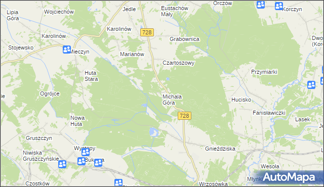 mapa Michala Góra, Michala Góra na mapie Targeo