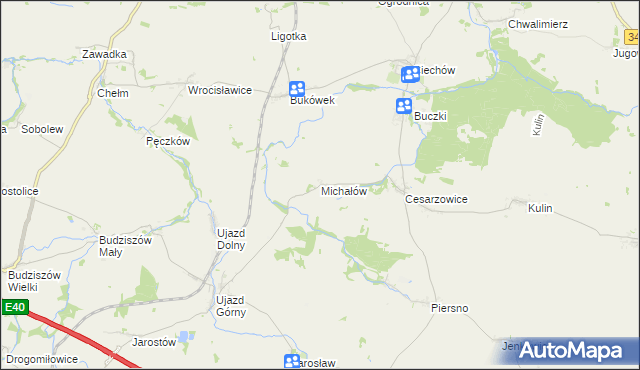 mapa Michałów gmina Środa Śląska, Michałów gmina Środa Śląska na mapie Targeo