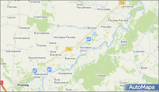 mapa Michałów Górny, Michałów Górny na mapie Targeo