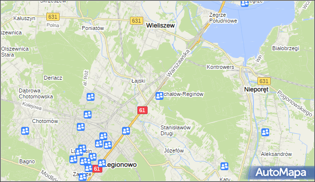 mapa Michałów-Reginów, Michałów-Reginów na mapie Targeo