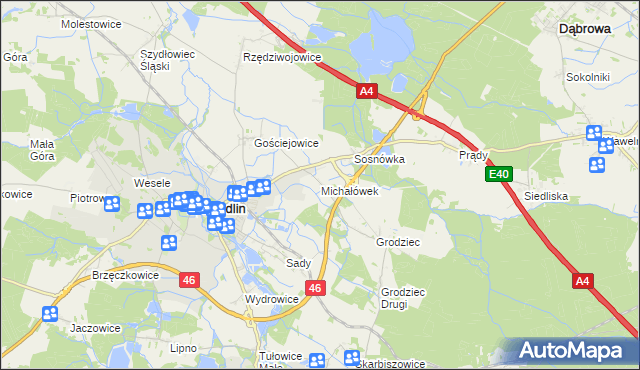 mapa Michałówek gmina Niemodlin, Michałówek gmina Niemodlin na mapie Targeo