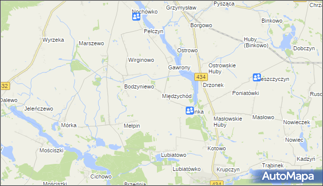mapa Międzychód gmina Dolsk, Międzychód gmina Dolsk na mapie Targeo