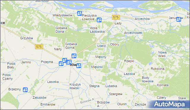 mapa Miękiny, Miękiny na mapie Targeo