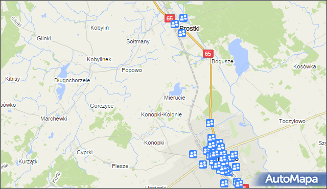 mapa Mierucie, Mierucie na mapie Targeo