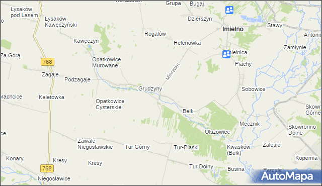 mapa Mierzwin gmina Imielno, Mierzwin gmina Imielno na mapie Targeo