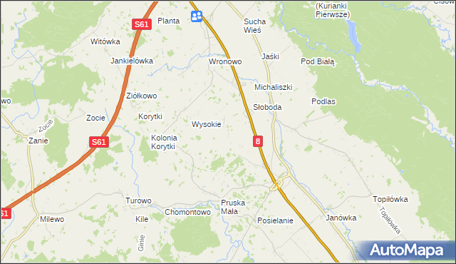 mapa Mikołajówek gmina Augustów, Mikołajówek gmina Augustów na mapie Targeo