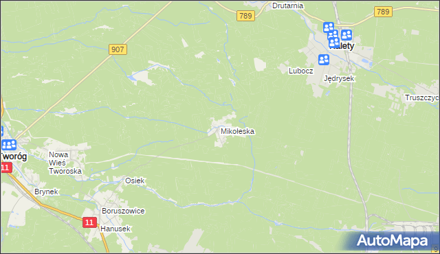 mapa Mikołeska, Mikołeska na mapie Targeo