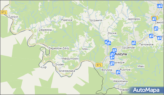 mapa Milik, Milik na mapie Targeo