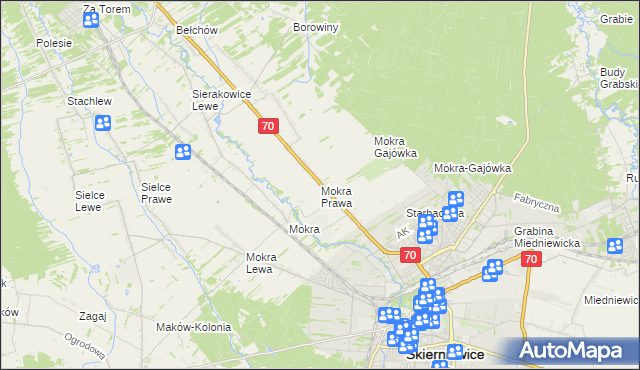 mapa Mokra Prawa, Mokra Prawa na mapie Targeo