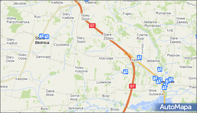 mapa Mokrosęk, Mokrosęk na mapie Targeo