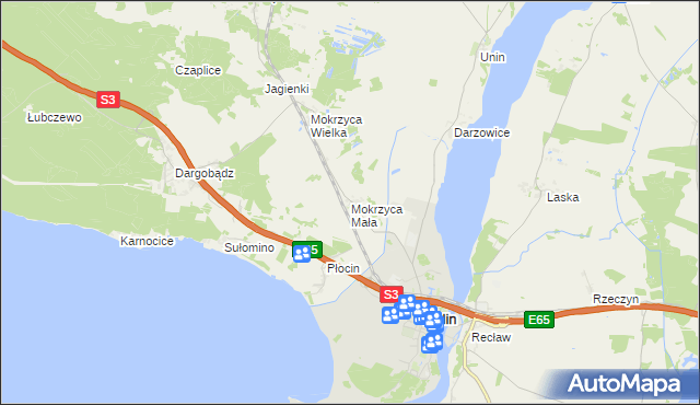 mapa Mokrzyca Mała, Mokrzyca Mała na mapie Targeo
