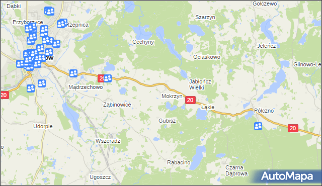 mapa Mokrzyn, Mokrzyn na mapie Targeo