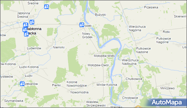 mapa Mołożew-Wieś, Mołożew-Wieś na mapie Targeo