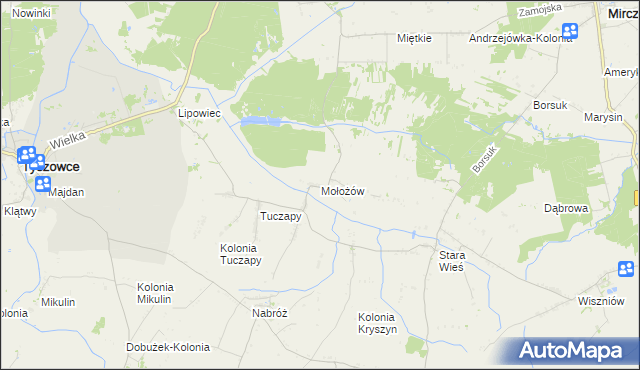 mapa Mołożów, Mołożów na mapie Targeo