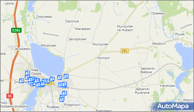 mapa Murczyn, Murczyn na mapie Targeo