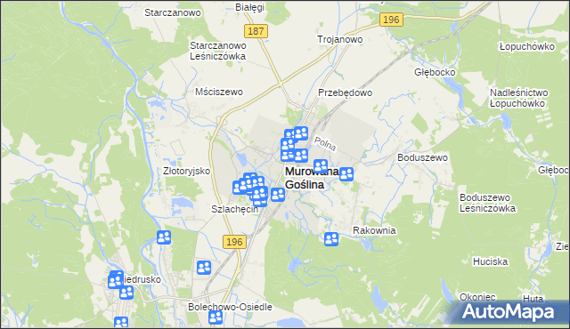 mapa Murowana Goślina, Murowana Goślina na mapie Targeo