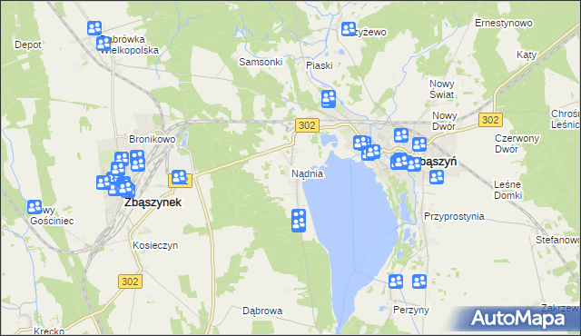 mapa Nądnia, Nądnia na mapie Targeo