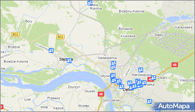 mapa Nadwiślanka, Nadwiślanka na mapie Targeo