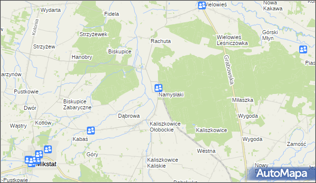 mapa Namysłaki, Namysłaki na mapie Targeo