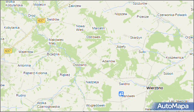 mapa Natolin gmina Wierzbno, Natolin gmina Wierzbno na mapie Targeo