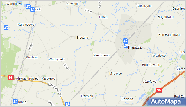 mapa Nieciszewo, Nieciszewo na mapie Targeo