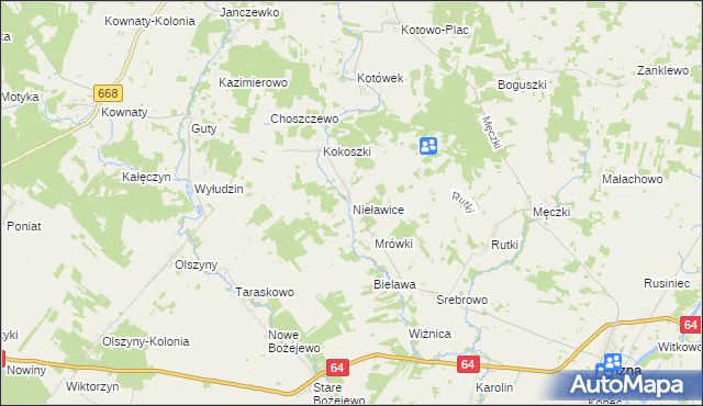 mapa Nieławice, Nieławice na mapie Targeo