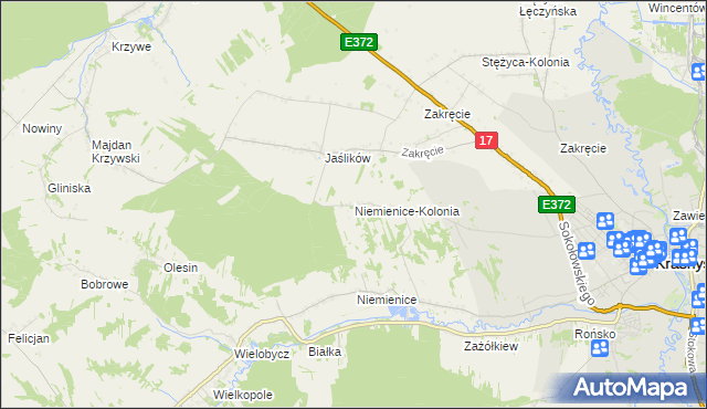 mapa Niemienice-Kolonia, Niemienice-Kolonia na mapie Targeo