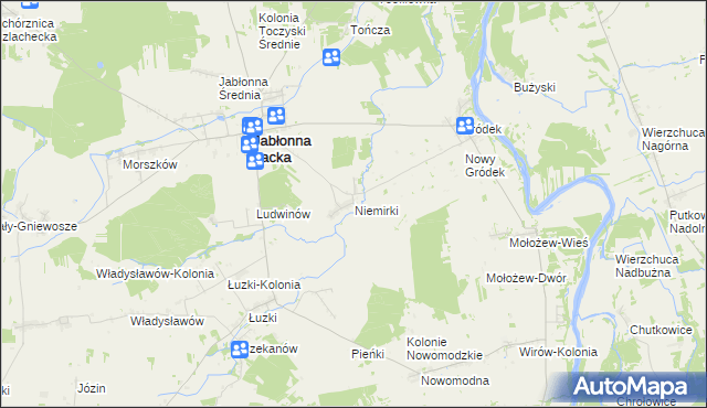 mapa Niemirki, Niemirki na mapie Targeo