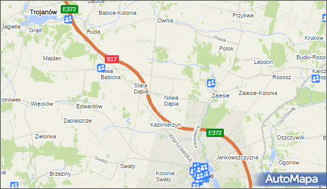 mapa Nowa Dąbia, Nowa Dąbia na mapie Targeo