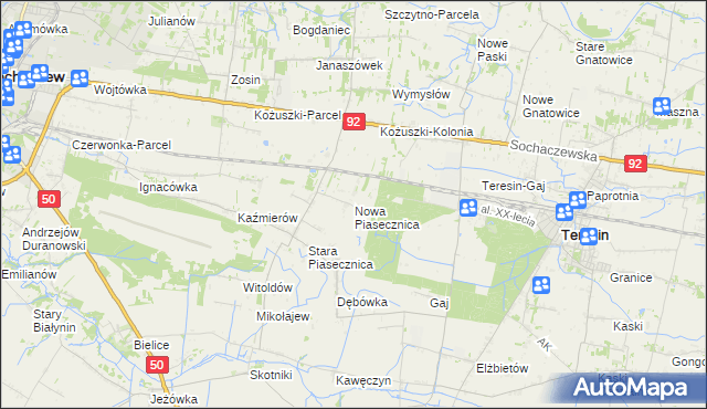 mapa Nowa Piasecznica, Nowa Piasecznica na mapie Targeo