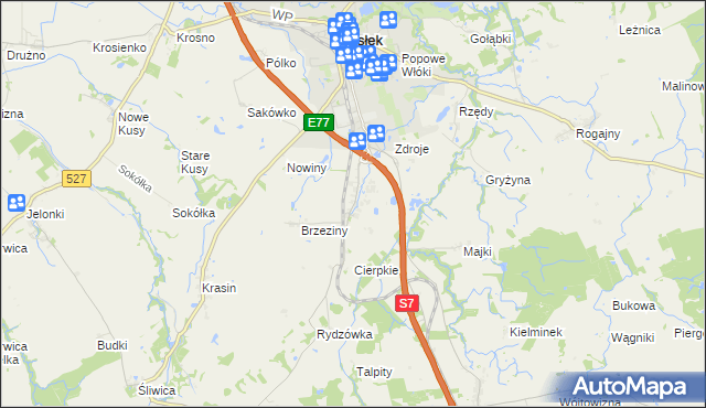 mapa Nowa Wieś gmina Pasłęk, Nowa Wieś gmina Pasłęk na mapie Targeo