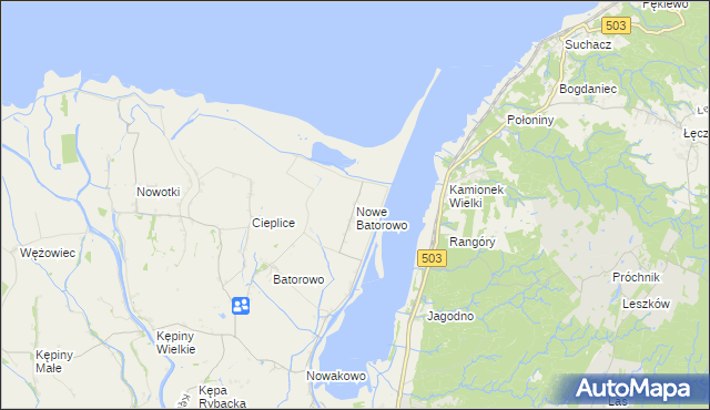 mapa Nowe Batorowo, Nowe Batorowo na mapie Targeo