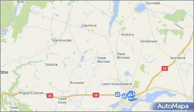 mapa Nowe Błonowo, Nowe Błonowo na mapie Targeo