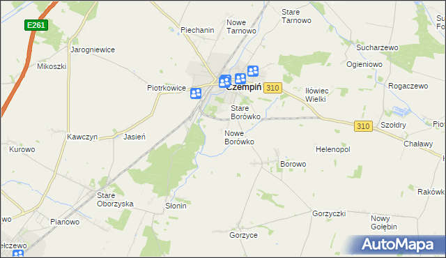 mapa Nowe Borówko, Nowe Borówko na mapie Targeo