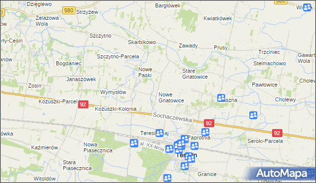 mapa Nowe Gnatowice, Nowe Gnatowice na mapie Targeo