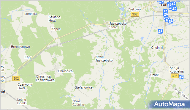 mapa Nowe Jastrzębsko, Nowe Jastrzębsko na mapie Targeo