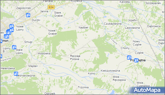 mapa Nowe Ręczaje, Nowe Ręczaje na mapie Targeo