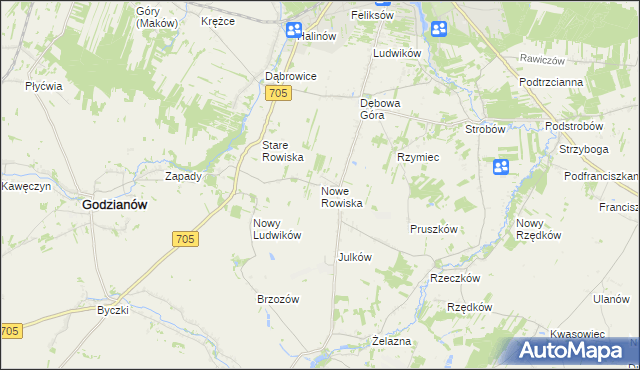 mapa Nowe Rowiska, Nowe Rowiska na mapie Targeo