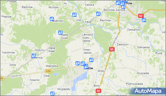 mapa Nowy Jadów, Nowy Jadów na mapie Targeo