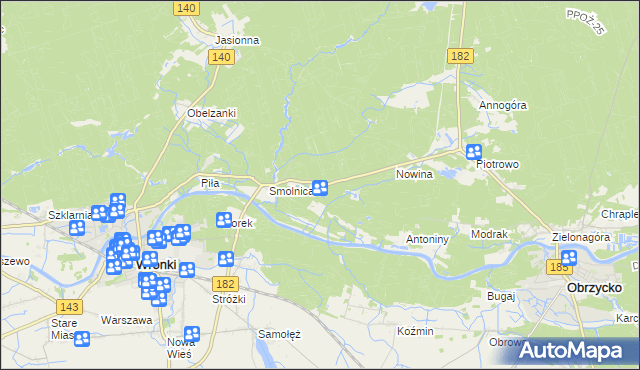 mapa Nowy Kraków gmina Wronki, Nowy Kraków gmina Wronki na mapie Targeo