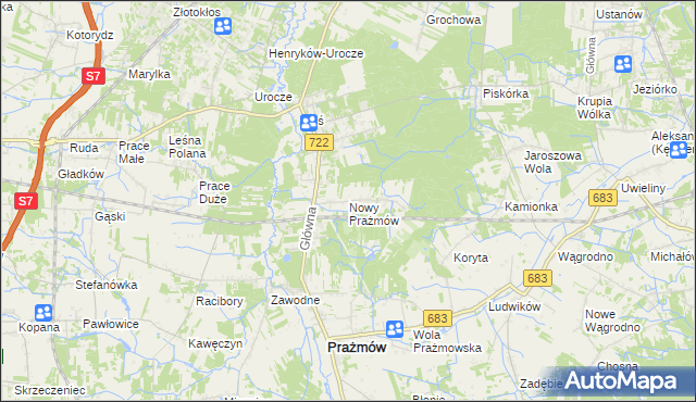 mapa Nowy Prażmów, Nowy Prażmów na mapie Targeo