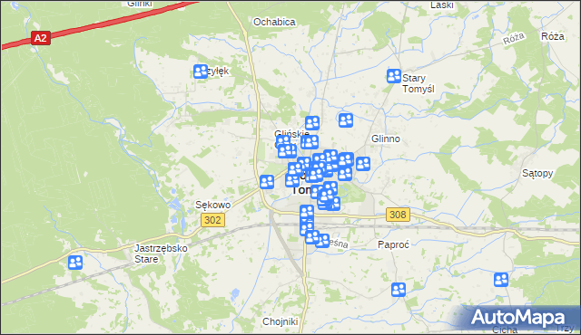 mapa Nowy Tomyśl, Nowy Tomyśl na mapie Targeo