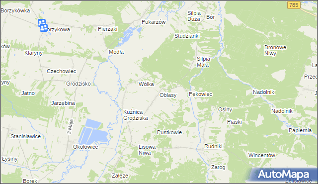 mapa Oblasy gmina Koniecpol, Oblasy gmina Koniecpol na mapie Targeo