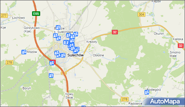 mapa Obłotne, Obłotne na mapie Targeo