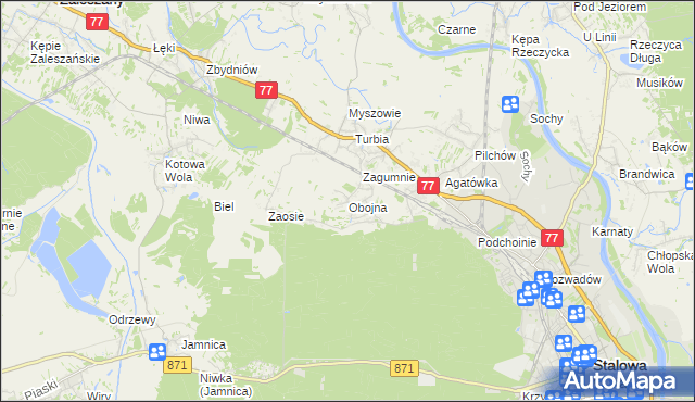 mapa Obojna, Obojna na mapie Targeo